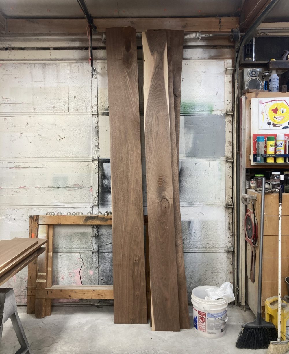 Solid walnut lumber that sat in my shop drying for 15 years.